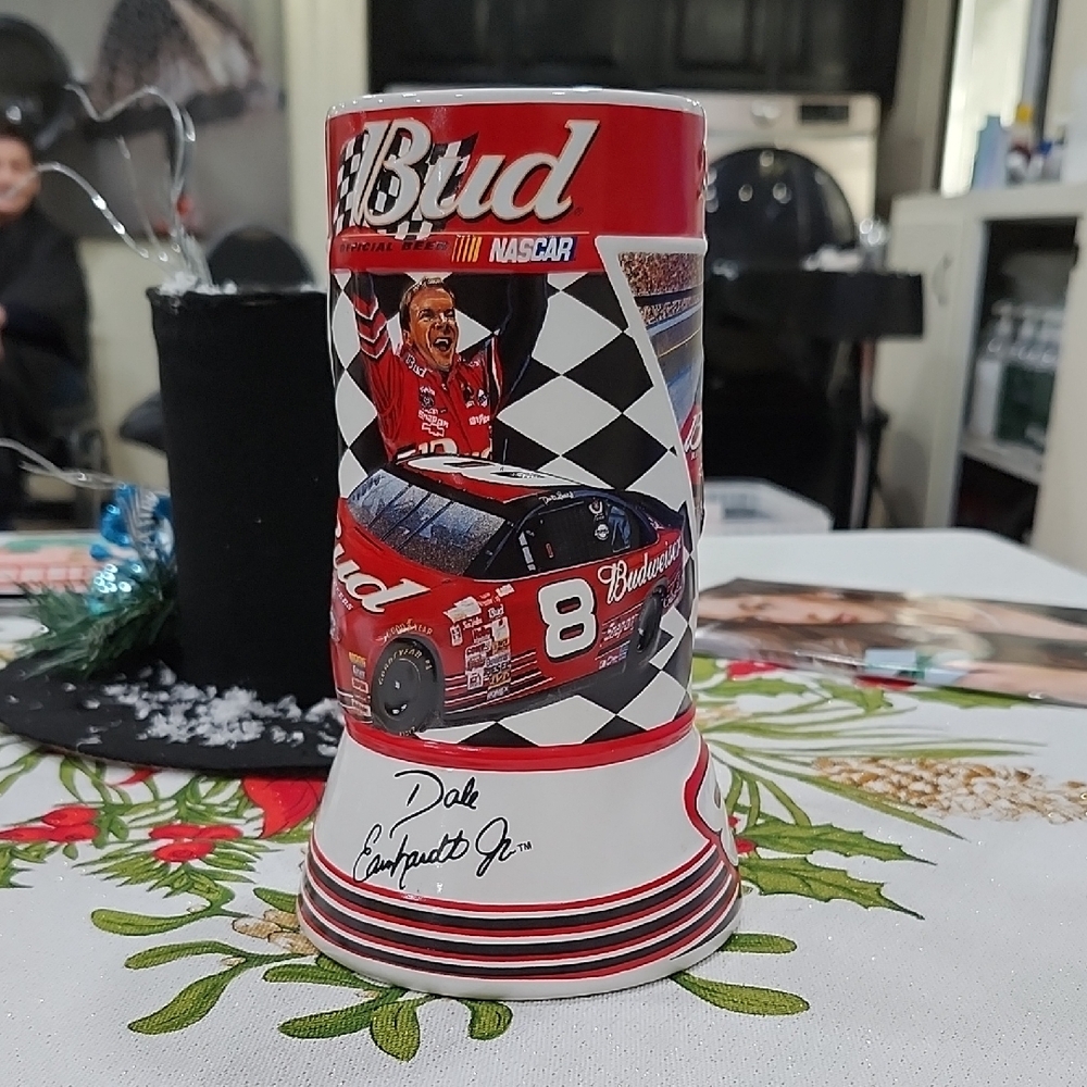 2001 DALE EARNHARDT JR. CERAMIC BUDWEISER NASCAR COLLECTIBLE BEER STEIN